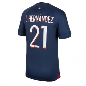 Lacne Muži Futbalové dres Paris Saint-Germain Lucas Hernandez #21 2023-24 Krátky Rukáv - Domáci